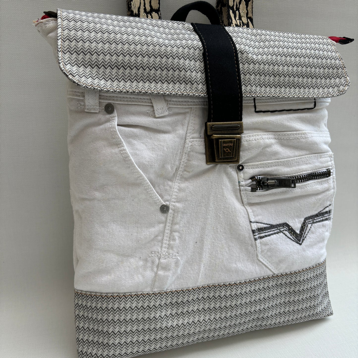 Mochila Top Caomka Recycled ♻️ Jeans (Vegana) · Pieza Única 16233