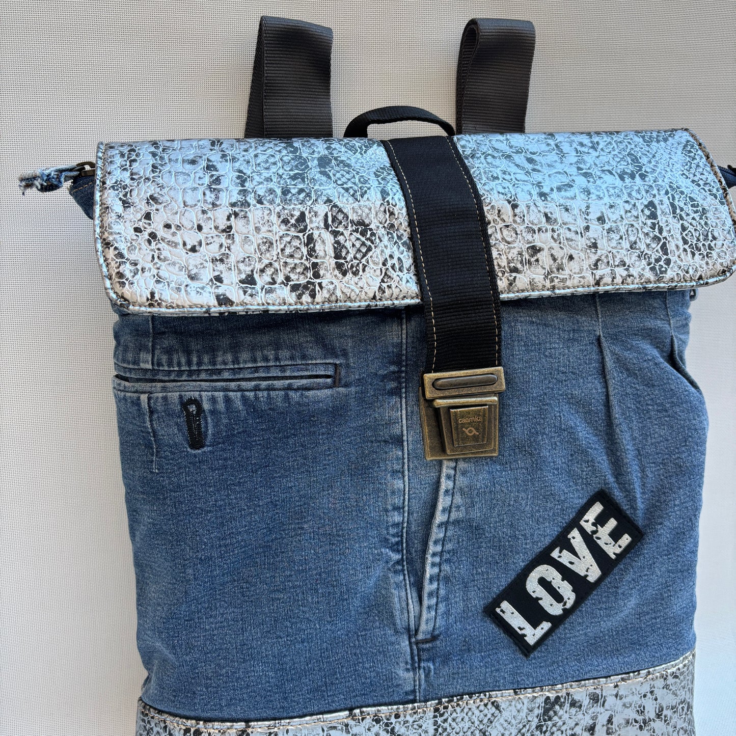 Mochila Top Caomka Recycled ♻️ Jeans · Pieza Única 16516