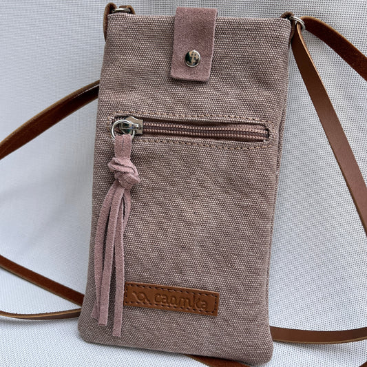 Mobile Holder · Natura Design · Hemp Natural Fabric · Bordeaux