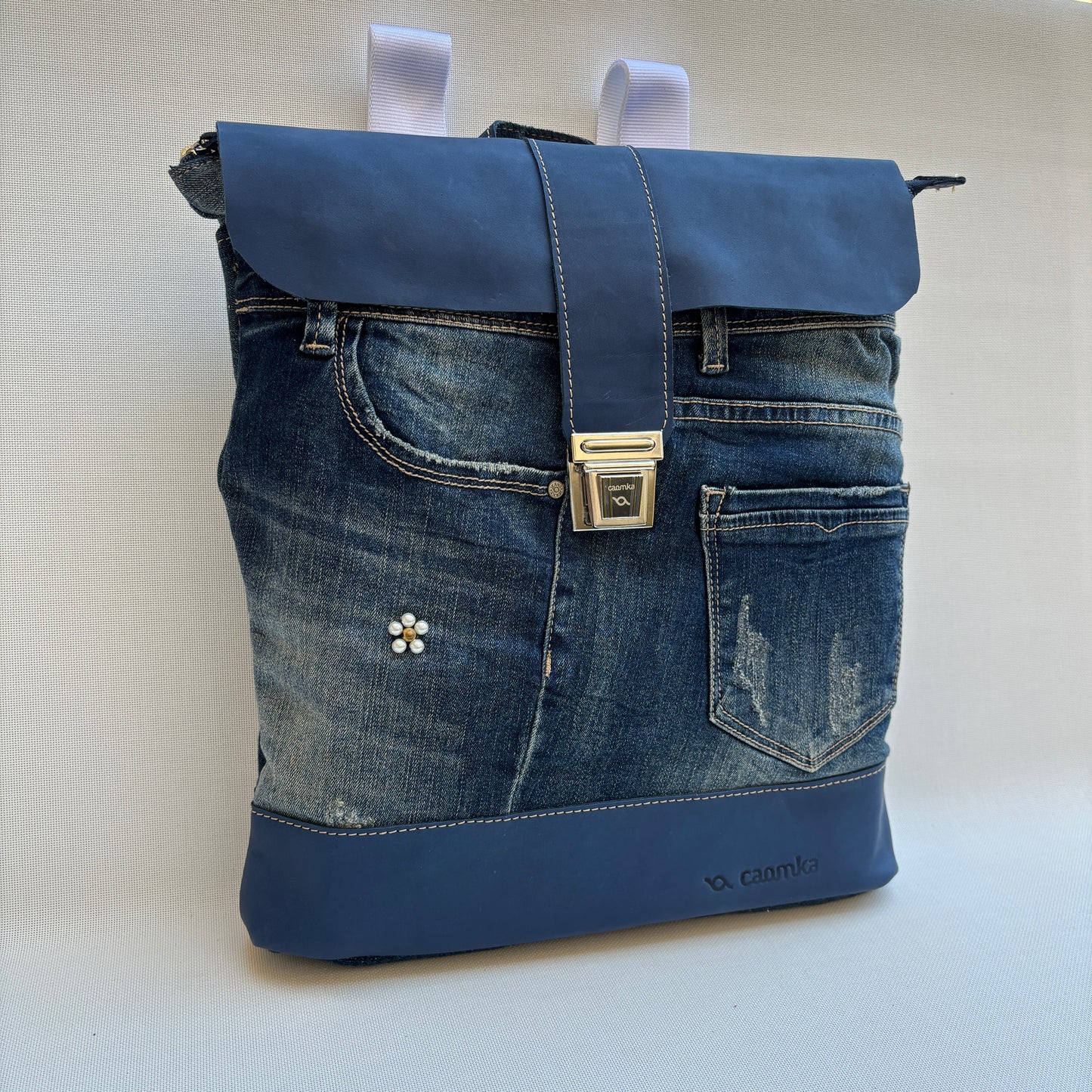 Mochila Top Caomka Recycled ♻️ Jeans · Pieza Única 15641