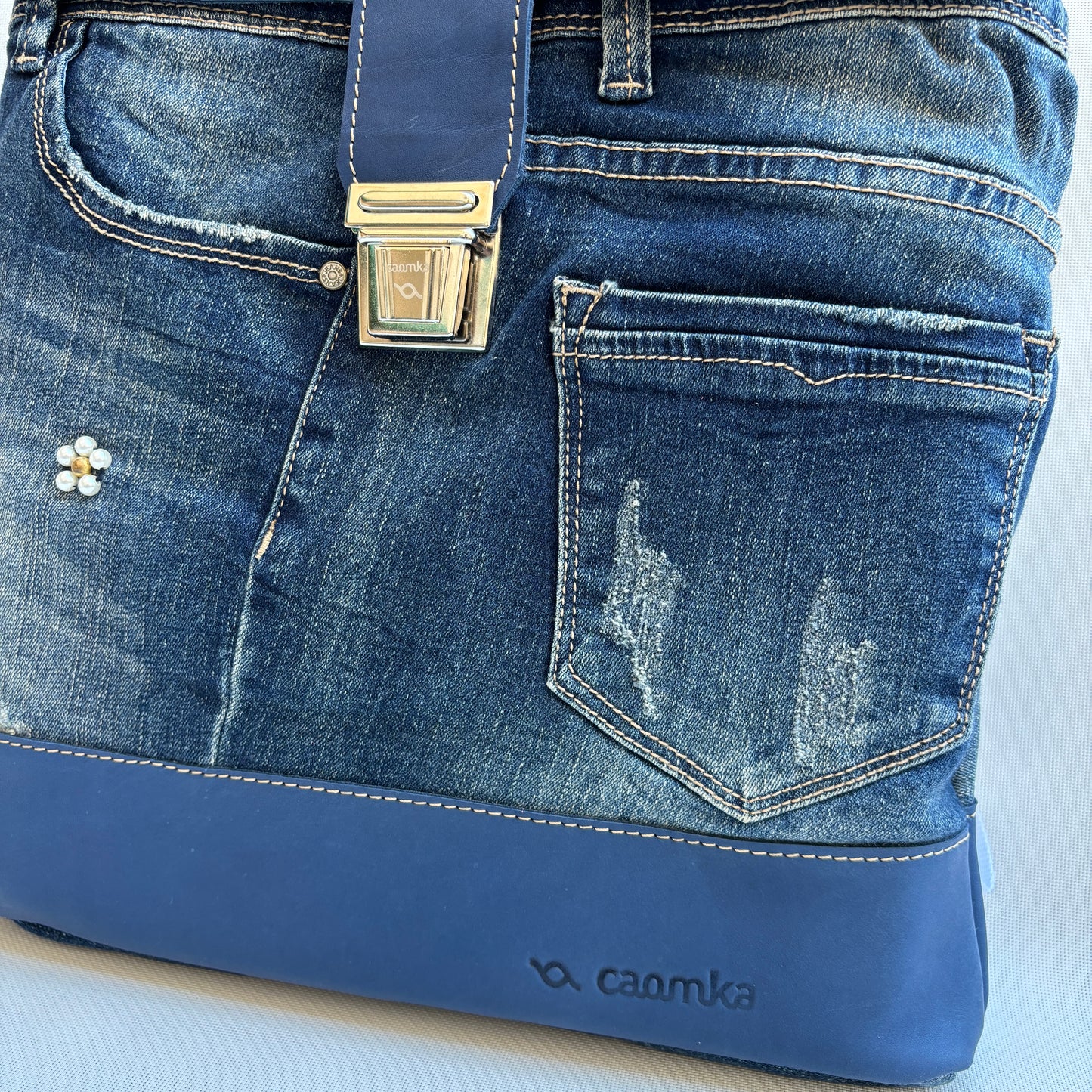 Mochila Top Caomka Recycled ♻️ Jeans · Pieza Única 15641