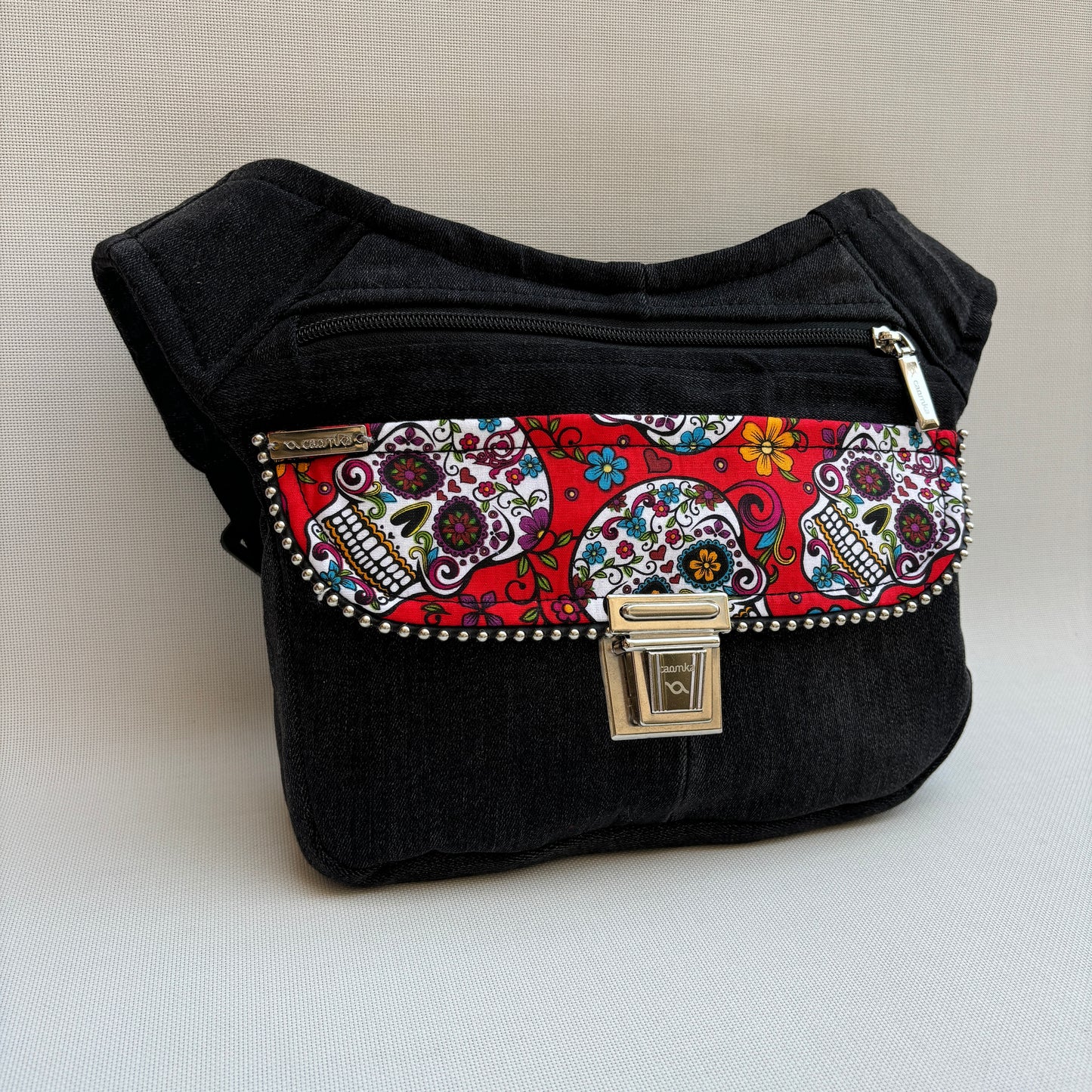 Special Mexican Skulls ♻️ Jeans Recycled ♻️ + Bolsillo trasero · Pieza Única Núm. 16160