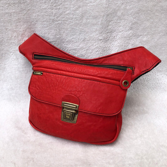 Summer "Passion Red" BioCuir® natural leather Exclusive Piece No. 7255