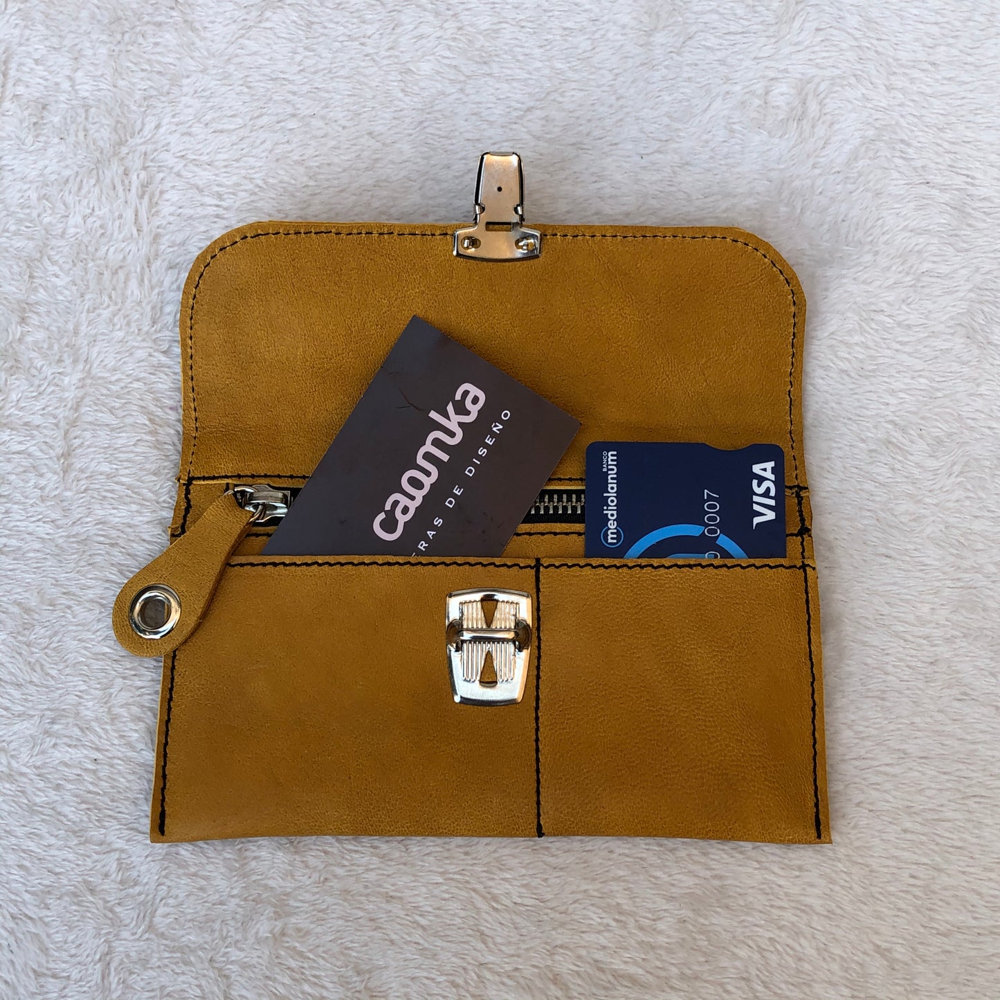 CAOMKA Flat Coin Purse Natürliches BioCuir®-Leder Exklusivstück Nr. 7517