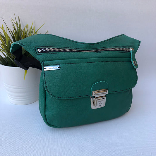 Classic Green &amp; Silver Natural BioCuir® Leather Exclusive Part No. 9446