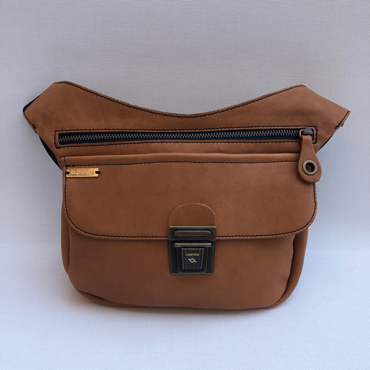 Classic Brown &amp; Old Gold Natural BioCuir® Leather Exclusive Piece No. 9528