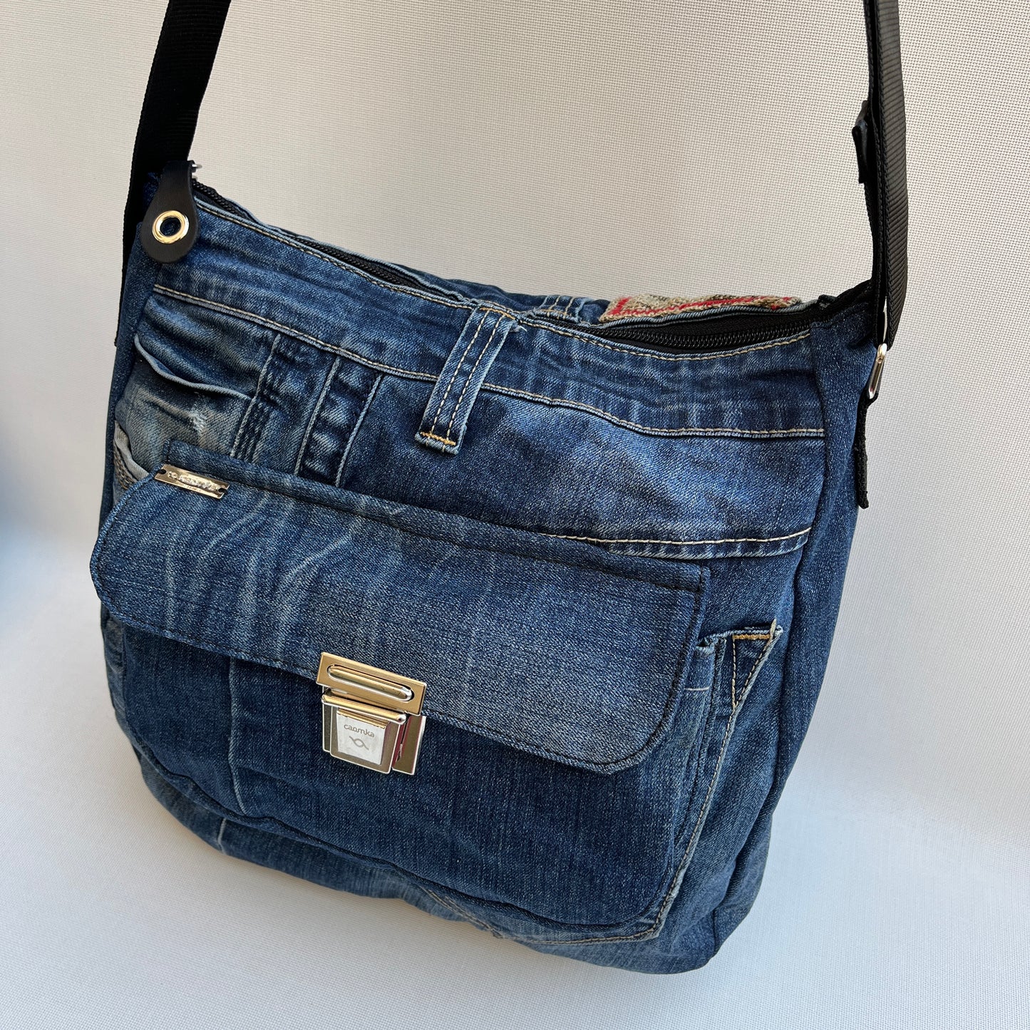 Bolso Tote Caomka · Edición Especial ♻️ Jeans Recycled ♻️ Pieza Única 11926